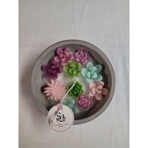 NWT Succulent Flowers Garden Candle Concrete Bowl‎ Sincerely Jules VIRAL TIKTOK
